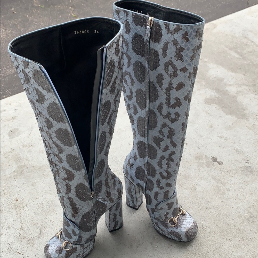 Gucci python leather boots - Picture 3 of 5